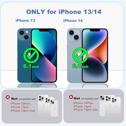 Compatible with iPhone 14/13 Case with Magnetic Ring Stand [Compatible with Mag-Safe] [Built-in Screen Protector] Military-Grade Drop Protection Matte Translucent Phone Case, Desert Brown - color: Desert Brown, size: Iphone 14/13