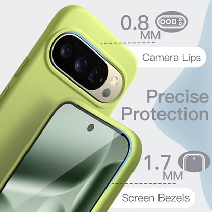 JETech Silicone Case for Google Pixel 10/10 Pro, Lemongrass | Silky Soft Touch, Shockproof Protection, Scratch Resistant, Microfiber Lining - color: Lemongrass, size: Pixel 10/10 Pro