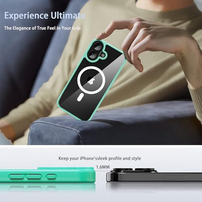 Classic Hybrid Magnetic iPhone 17 Case Phone Case Cover, Screen Protectors X1, Compatible with Magsafe, Anti Yellowing,Slim,Shockproof, Protective (Mint Green, iPhone 17) - color: Mint Green, size: iPhone 17