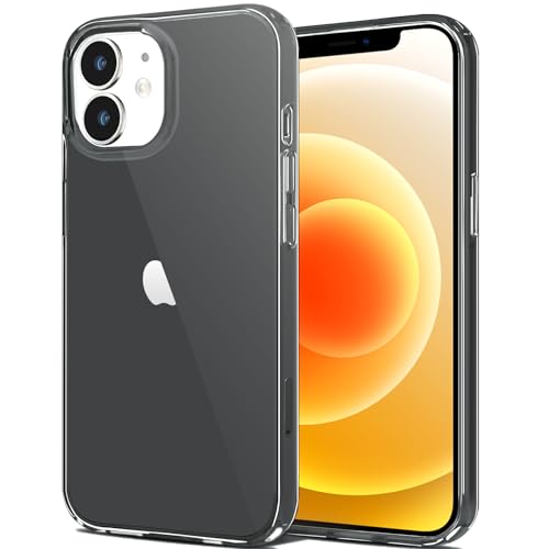 JJGoo Compatible with iPhone 12 mini Case, Soft Transparent Shockproof Protective Slim Thin Bumper Phone Cover, Translucent Black - color: Black