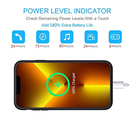 Battery Case for iPhone 13 Pro, Upgraded Real 10000mAh Portable Protective Charging Case with Wireless Charging Compatible with iPhone 13 Pro (6.1 inch) Battery Pack Charger Case with Carplay (Black) - size: iPhone 13 Pro