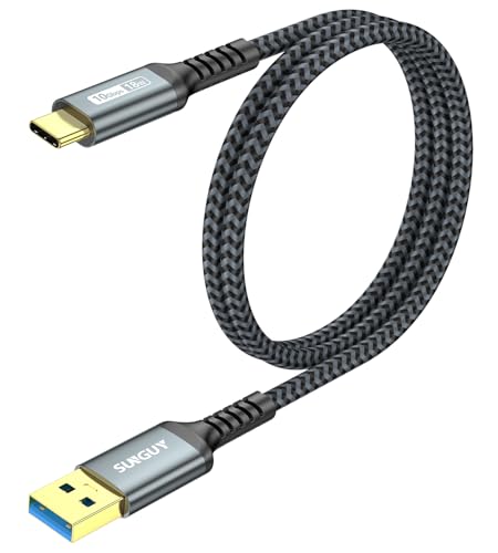 SUNGUY 10Gbps Android Auto USB Cable 2FT, 3A USB C 3.1 Gen2 Cable Data Transfer, USB C CarPlay Cable Fast Charging for iPhone 17/16/15 Series, Samsung Galaxy S25 S24 Ultra, Pixel - color: Grey, size: 2FT