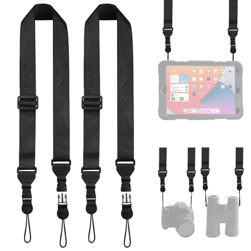 FIEIL 2 Pack Adjustable Shoulder Strap, Replacement Camera Neck Strap, Comfortable Nylon Neck Lanyard for iPad Strap Tablet Camera Laptop Binocular Crossbody Luggage Bag - size: 2 Pack Black
