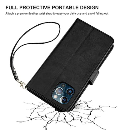 Bocasal Detachable Wallet Case Card Holder for iPhone 13 Pro, Black - color: Black