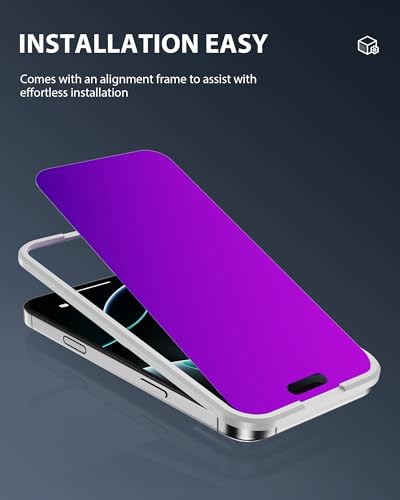 GIGIKISS Compatible for iPhone 17 Pro Privacy Screen Protector 6.3 Inch, Purple Gradient Anti Spy Anti Blue Light HD Screen Protector Tempered Glass Easy Installation - size: for iPhone 17 Pro - 6.3 inch