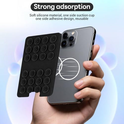 Classic - 2PCS Silicone Suction Phone Case Adhesive Mount(Black) - color: black