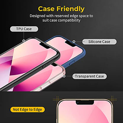 UNBREAKcable 3-Pack Screen Protector for iPhone 13/13 Pro Tempered Glass | Shatterproof, Easy Install, 9H Hardness, 99.99% HD Clear, Bubble-Free, Anti-Fingerprint, Scratch Resistant, Case Friendly - size: iPhone 13/13 Pro