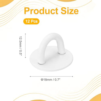 12Pcs Phone Ring Holder (0.7 Inch) - Adhesive Round Shaped Phone Finger Grip Hook Smartphones Keychain Ring Charm Loop for DIY Tablet Case Accessories, White - color: White