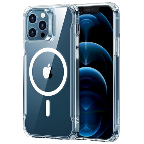 ESR for iPhone 12 Pro Max Case, Compatible with MagSafe, Shockproof Military-Grade Protection, Scratch-Resistant Back, Magnetic Phone Case for iPhone 12 Pro Max, Classic Hybrid Case, Clear - color: Clear, size: iPhone 12 Pro Max 6.7 inch