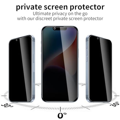 3 Pack Privacy Screen Protector for iPhone 14 Plus/13 Pro Max, 9H Hardness Double Shatterproof Anti-Spy Tempered Glass Film, Easy Installation, Case-Friendly - size: iPhone 14 Plus/13 Pro Max