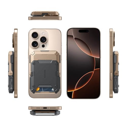 SUPCASE for MagSafe Wallet with Adjustable Stand, Hold 5 Cards, Desert | RFID Blocking, Strong Magnetic Lock, Magnetic Wallet for Men, Phone Card Holder Tripod for iPhone 17/16/15/14/13/12 Series - color: Desert