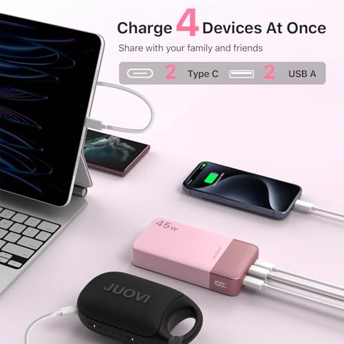 JUOVI Power Bank 45W 20000mAh Portable Charger - color: Pink