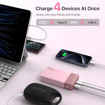 JUOVI Power Bank 45W 20000mAh Portable Charger - color: Pink