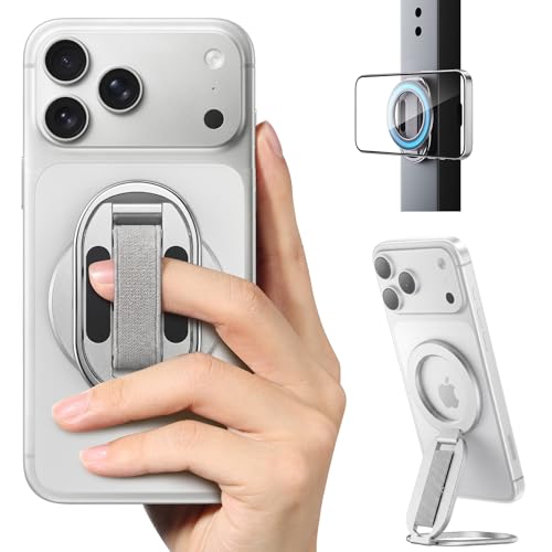 SUPERONE Dual-Sided Magnetic Phone Grip Kickstand for Magsafe Ring Holder - color: Sliver