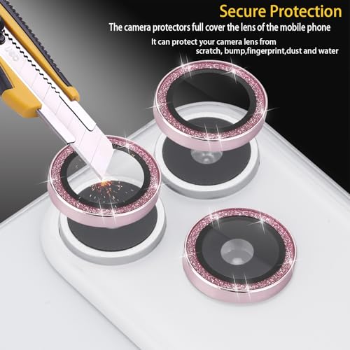 Camera Lens Protector for iPhone 17 Pro/17 Pro Max, Glitter Pink - color: Glitter Pink