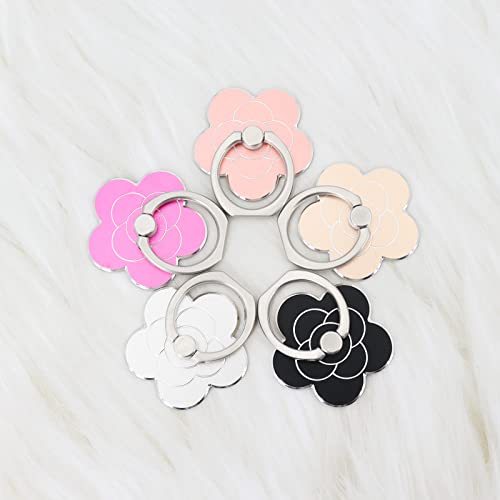 LaMignonne Cell Phone Ring Holder Flower Finger Ring Grip Stand 360° Rotation 180° Flip Universal Kickstand Compatible with All Smartphones (Dark) - color: Dark
