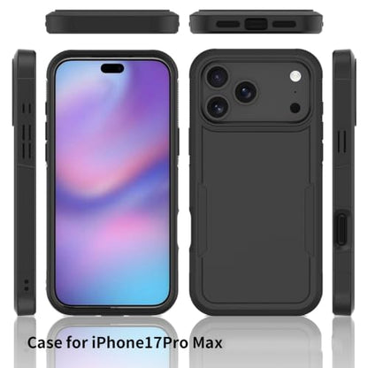 Heavy‑Duty Rugged Anti‑Drop Shockproof Protective Phone Case for iPhone 17 Pro Max, Durable Protective Shell, Black - color: Black, size: iPhone 17 Pro Max