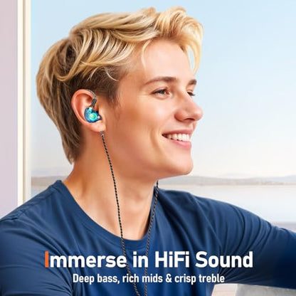 Audiovance Vibes 202 HiFi Wired Earbuds, IEM in-Ear Monitor Headphones - color: 7-Blue