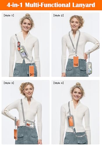 takyu Phone Strap Crossbody with Detachable RFID Wallet Grey - color: Grey