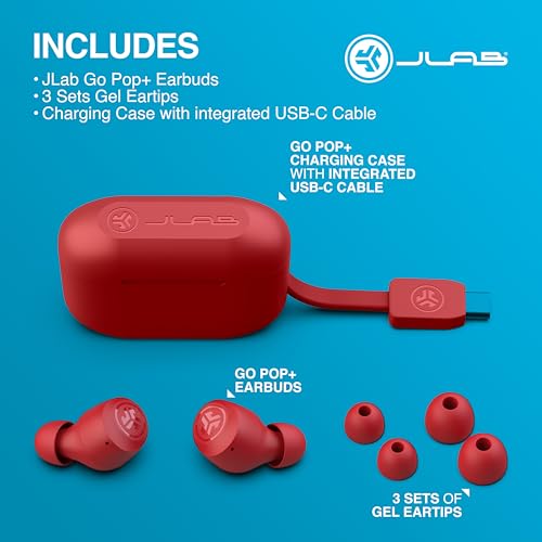 JLab Go Air Pop+ Earbuds, Dual Connect, EQ3 Sound, Rose - color: Rose, style: Matte