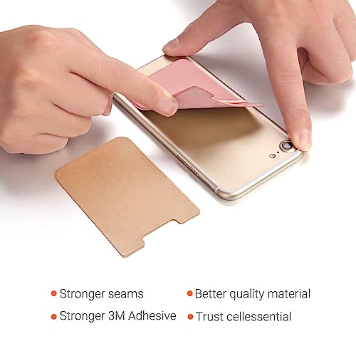 OBVIS Cell Phone Card Holder Stick On Wallet Sleeve, Pink, 2 Pack - color: Pink