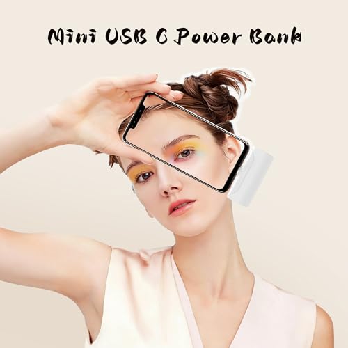 Mini USB C Power Bank for iPhone 17, 4800mah Compact Handy Portable Charger Backup Battery Pack Compatible With Samsung Note series/ iPhone 16/15 series/Samsung Galaxy Z fold series/Galaxy Flip-White - color: USBC-White