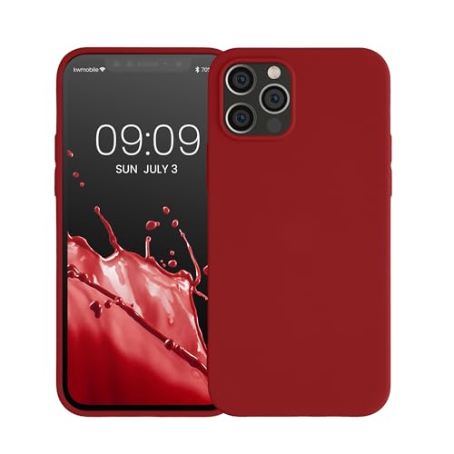 kwmobile Case Compatible with Apple iPhone 12 / iPhone 12 Pro Case - Soft Slim Protective TPU Silicone Cover - Rhubarb Red - color: Rhubarb Red