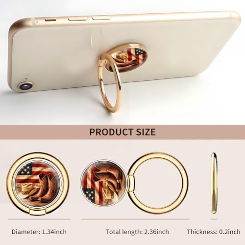 Cell Phone Ring Holder, Cute Metal Phone Grip Stand Finger Ring Kickstand, Flexible 360°Rotation Phone Tablet Case Accessories Compatible with Most Phones Cowboy Boots Amercian Flag - color: Cowboy Boots Amercian Flag
