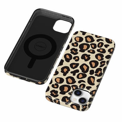 Casely iPhone 14 Plus Case | Into the Wild | Leopard Print | Compatible with MagSafe | Classic Ultra Slim Design - color: Into the Wild | Leopard Print