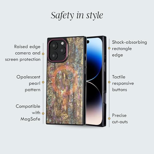 COCOMII Rectangle for iPhone 15 Pro Case, Eclipse Abalone Shell | Compatible with MagSafe Wireless Charging, Shockproof 10ft Drop Protection, Camera & Screen Protection, Premium Glossy Finish - color: Eclipse Abalone Shell, size: iPhone 15 Pro (6.1")