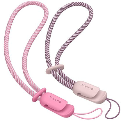 SURPHY 2 Pack Phone Lanyard, Phone Wrist Strap for Case, Camera Wrist Strap - color: Pink & Rose Pink
