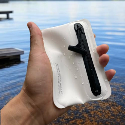 Heavy Duty Airtight Wallet Submersible Waterproof Wallet Protection for Keys, Cards - color: White (Hypalon Texture), size: 5.2" X 4" / 13.5CM X 10 CM