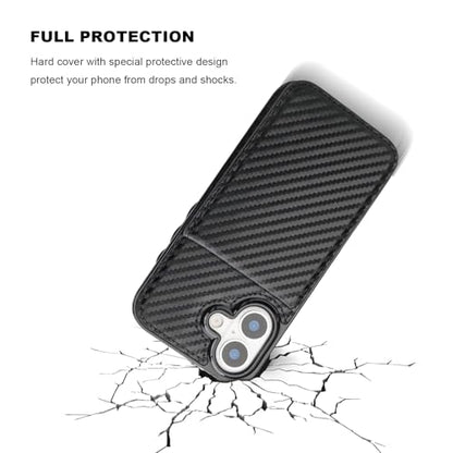 KIHUWEY for iPhone 17 Wallet Case Card Holder Kickstand, Carbon Black | Credit Card Slots, PU Leather, Magnetic Clasp, Flip Heavy Duty Protection Cover for Men and Women - color: Carbon Black