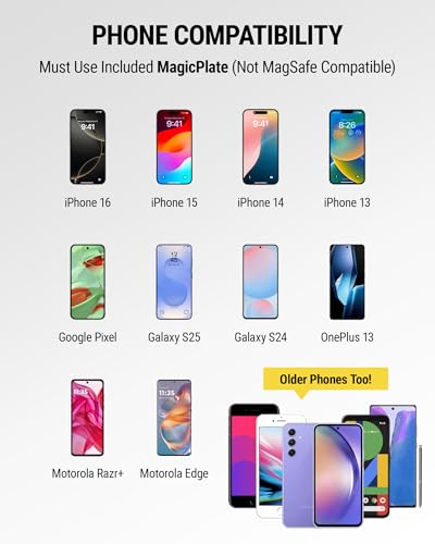 Scosche MAGDMB MagicMount Magnetic Phone Mount for Car, Dashboard Cell Phone Holder with 360° Adjustable Magnet Head, Universal Phone Stand for Car Compatible with iPhone, Samsung, and All Devices - size: 1 Pack, style: Dash