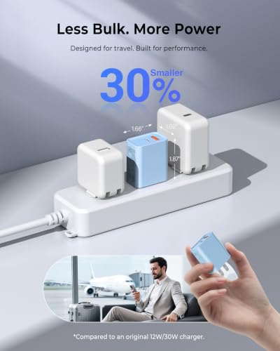 3 Pack USB C Wall Charger, 20W Durable Dual Port QC+PD 3.0 Power Adapter, Double Fast Plug Charging Block for Phone 14/15/16/17 Pro/Pro Max/Plus, XS/XR/X, Watch Series 8/7 Cube - color: Baby Blue