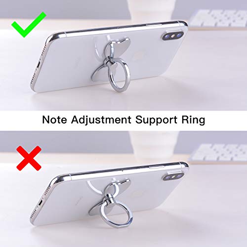 PZOZ Metal Cell Phone Finger Ring Stability Holder Back Stand Collapsible Hand Grip Knob Loop Car Mount Hook Kickstand 360 for iPhone Samsung Galaxy Mobile Cute Accessories (Silver) - color: Silver