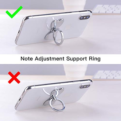 PZOZ Metal Cell Phone Finger Ring Stability Holder Back Stand Collapsible Hand Grip Knob Loop Car Mount Hook Kickstand 360 for iPhone Samsung Galaxy Mobile Cute Accessories (Silver) - color: Silver