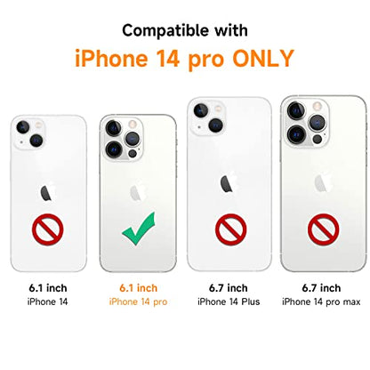 Crossbody Case for iPhone 14 Pro Shockproof Protective Cover Soft Transparent TPU Anti-Scratch Anti-Yellowing Shock-Absorbent for iPhone 14 Pro Phone Case with Adjustable Lanyard Strap - Rose - size: for iPhone 14 Pro