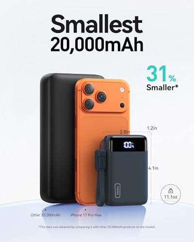 INIU Portable Charger, Smallest 20000mAh 22.5W Fast Charging Power Bank - color: Blue