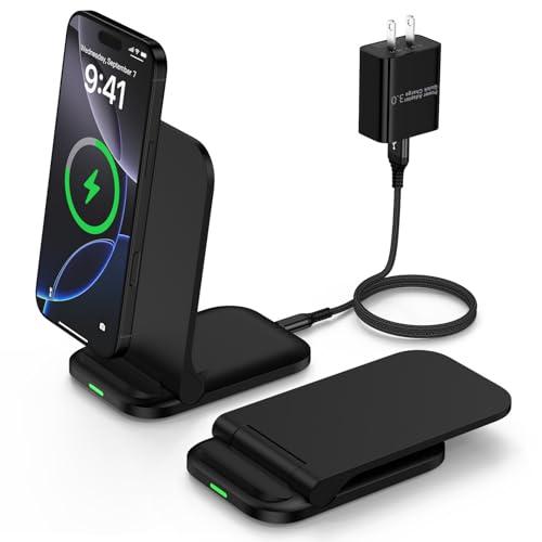 Foldable Wireless Charger Stand Fast Charging for Samsung Galaxy S26 Ultra - color: Black