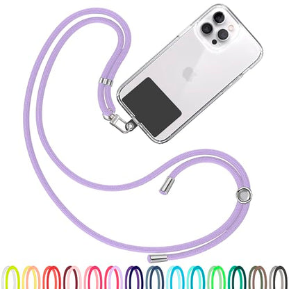 TBOC Cell Phone Lanyard [Lilac] - Comfortable Universal Smartphone Lanyard - Easy to Use Neck Phone Holder [Black Patch] - Adjustable Length Phone Strap Crossbody - Fits All Mobile Phones - color: Lilac