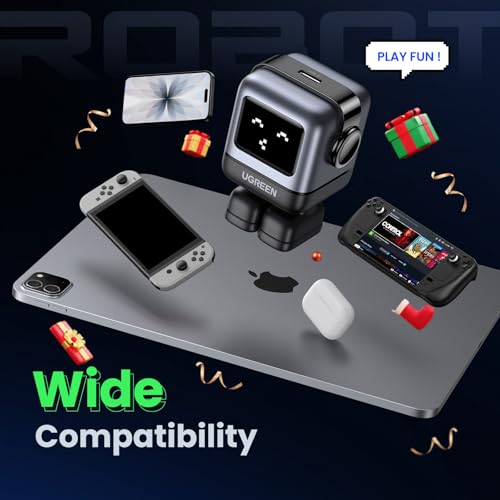 UGREEN Uno 30W USB C Charger, Compact Robot GaN Fast Charging Block, Black - color: Black