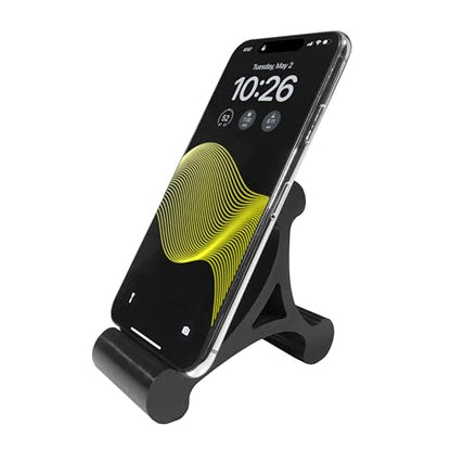 Skalene Phone Stand - 100% Silicone Rubber, Adjustable Phone Holder, Prop, Rest - Desk, Office, Home, Kitchen Accessory (Stealth Black) - color: Black