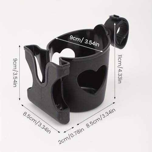 Trolley Cup Holder with Phone Mount, Bicycle Cup Holder, Universal Cup Holder, 2-in-1 Phone Stand Suitable for Strollers, Bicycles, Wheelchairs, Scooters