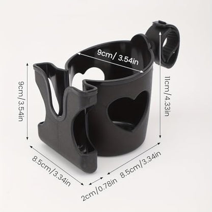 Trolley Cup Holder with Phone Mount, Bicycle Cup Holder, Universal Cup Holder, 2-in-1 Phone Stand Suitable for Strollers, Bicycles, Wheelchairs, Scooters
