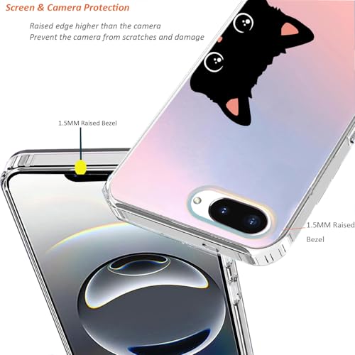 for Google Pixel 9a Case 2025: (Cat Ear) | Slim Clear Matte, Cute Flowers Floral Design, for Girls Women, Rugged TPU Bumper, Shockproof Silicone Cell Phone Cover - color: Cat Ear