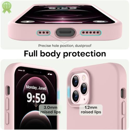 LOVE 3000 Compatible with iPhone 12 Pro Max Phone Case | Thickening Liquid Silicone | Anti-Scratch Microfiber Lining | Full-Body Duty Heavy Protection Case for iPhone 12 Pro Max Women Girls, Pink Sand - color: Pink Sand, size: iPhone 12 Pro Max 6.7inch