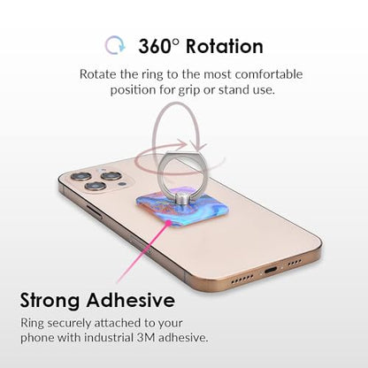 Velvet Caviar Cell Phone Ring Holder - Finger Ring & Stand - Improves Phone Grip Compatible with iPhone, Galaxy and Most Smartphones (Galaxy Glitter) - color: Galaxy Glitter