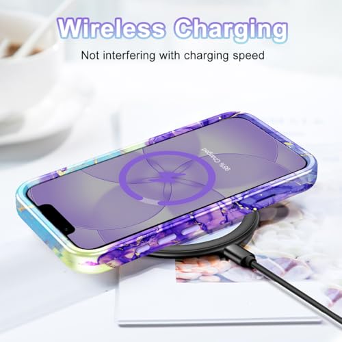 Btscase Compatible with iPhone 17e Case 6.1 Inch 2026,Marble Pattern 3 in 1 Heavy Duty Shockproof Full Body Rugged Hard PC+Soft Silicone Drop Protective Women Girl Phone Cases, Cobalt Violet - color: Cobalt Violet, size: iPhone 17e