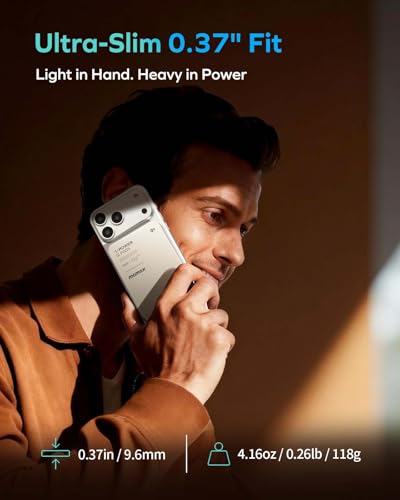 MOMAX (2026 NEW) Q.Pass Magnetic Power Bank, Qi2 Certified 15W Slim Power Bank Fast Charging, 5000mAh for Magsafe Portable Charger for iPhone Air Battery Pack/17/Pro/Max/16/15/14/13/12 (No Lightning)